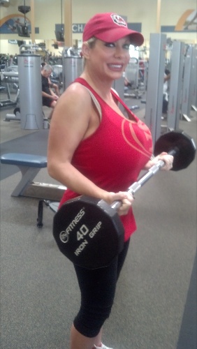 Claudia Marie July 22, 2014 Working out at the gym on