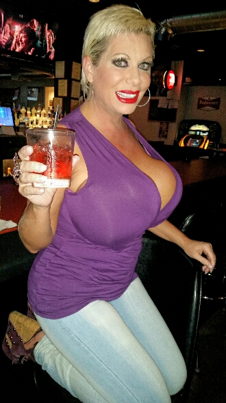 Big tits Claudia Marie at a bar in Las Vegas