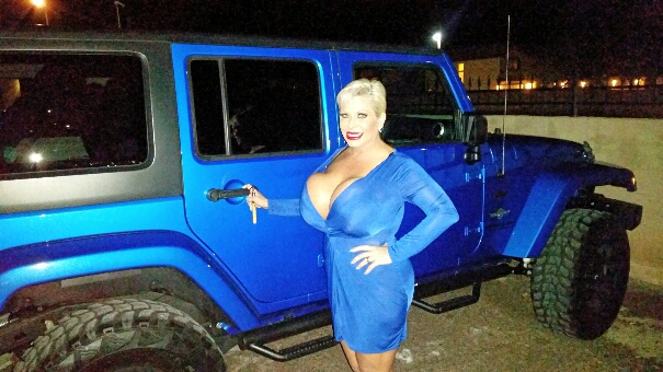 Giant tits and a jeep