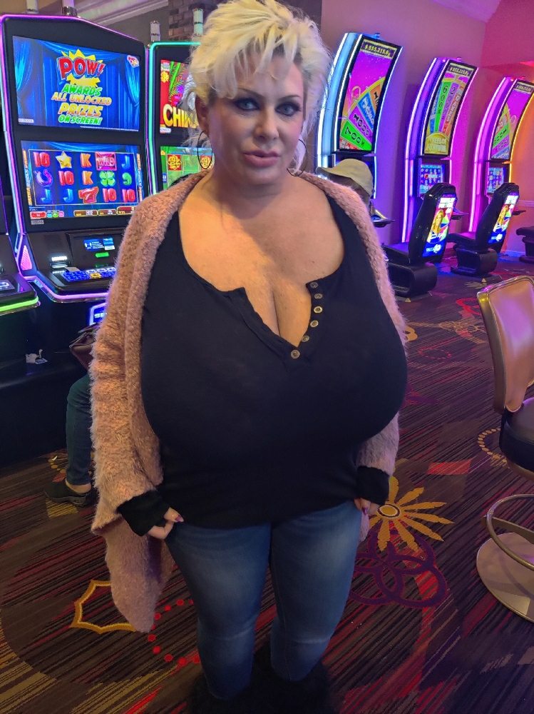 Big fake tits at the Orleans Casino in Las Vegas